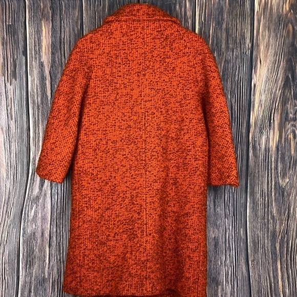 Vintage Woman’s Di Vinci By Roberto California Orange Knit Buttoned Down Coat - Picture 5 of 13